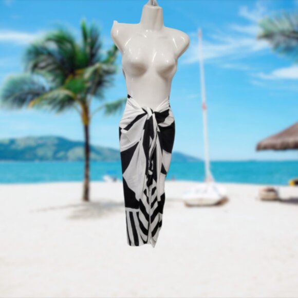 Womens Sarong Cotton Wrap Handpainted Batik Wrapskirt Beach Pareo Beachwear-NEW - Picture 3 of 5